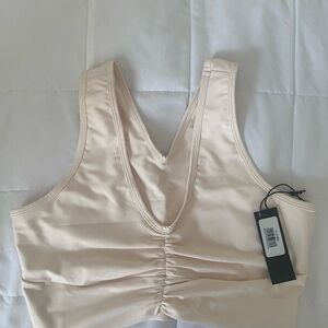 Women's Cream Sports Bra
